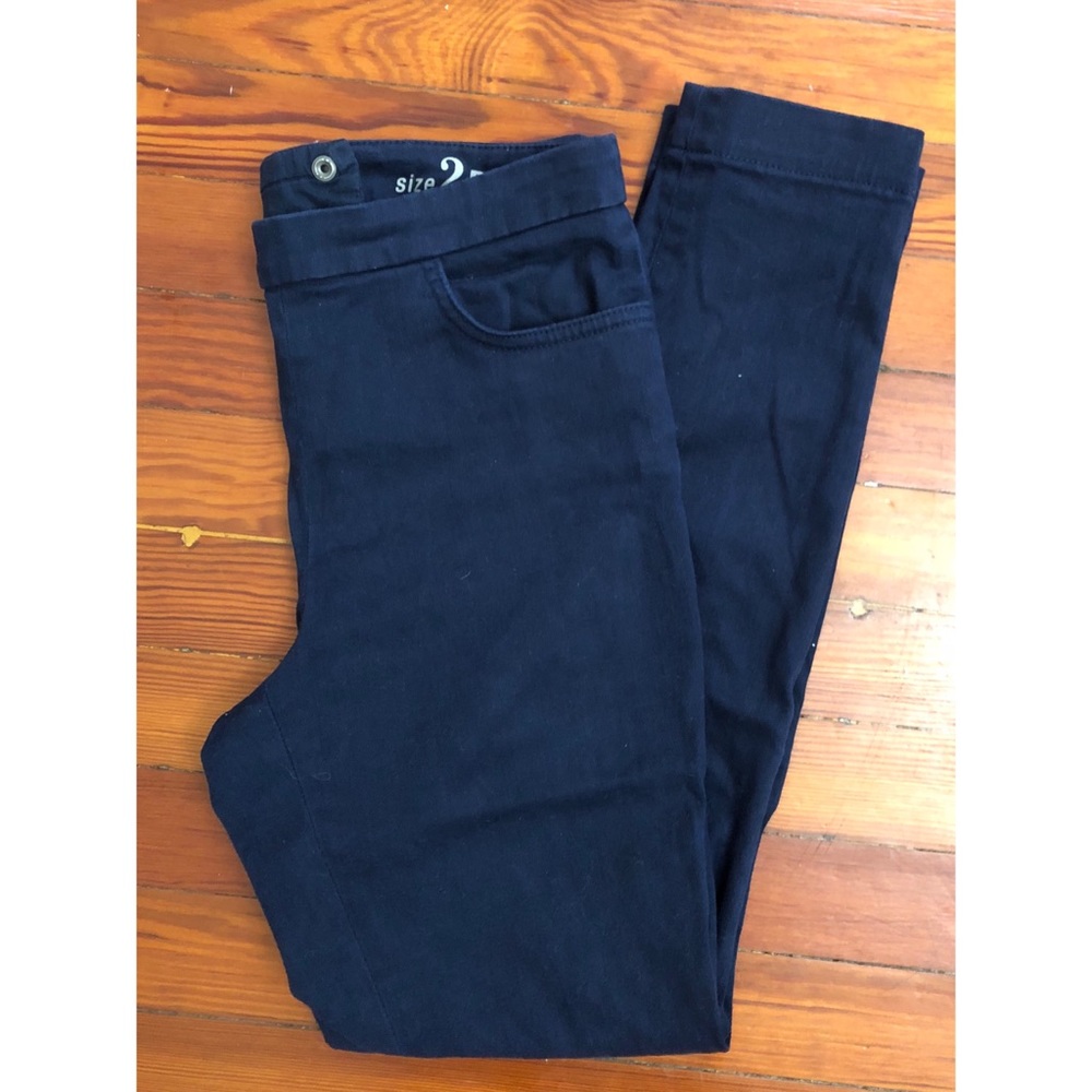 Navy blue jean crop leggings